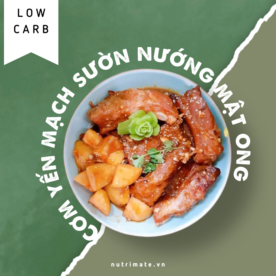 Cơm Yến Mạch Sườn Nướng Mật Ong